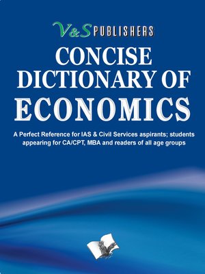 cover image of Concise Dictionary Of Economics